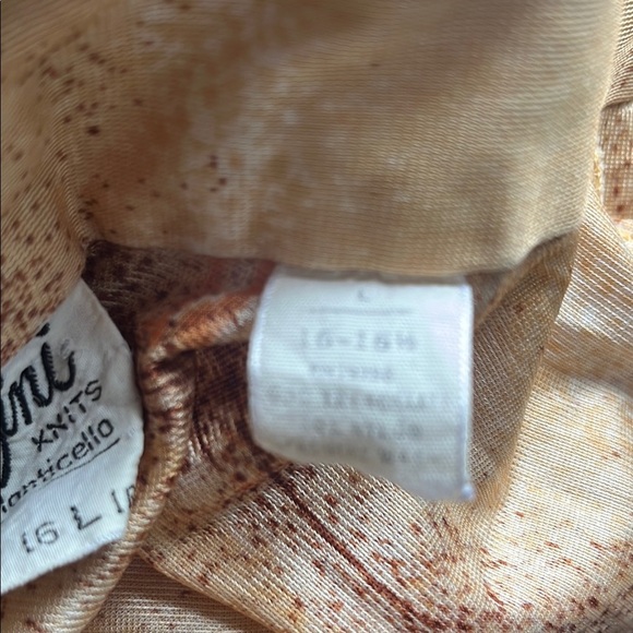 Vintage 70s Golden Pastoral Satin Shirt — Baroque Dog Print - Picture 7 of 7